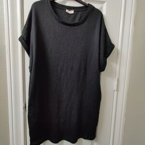 Umgee Black Textured Short Sleeve Top